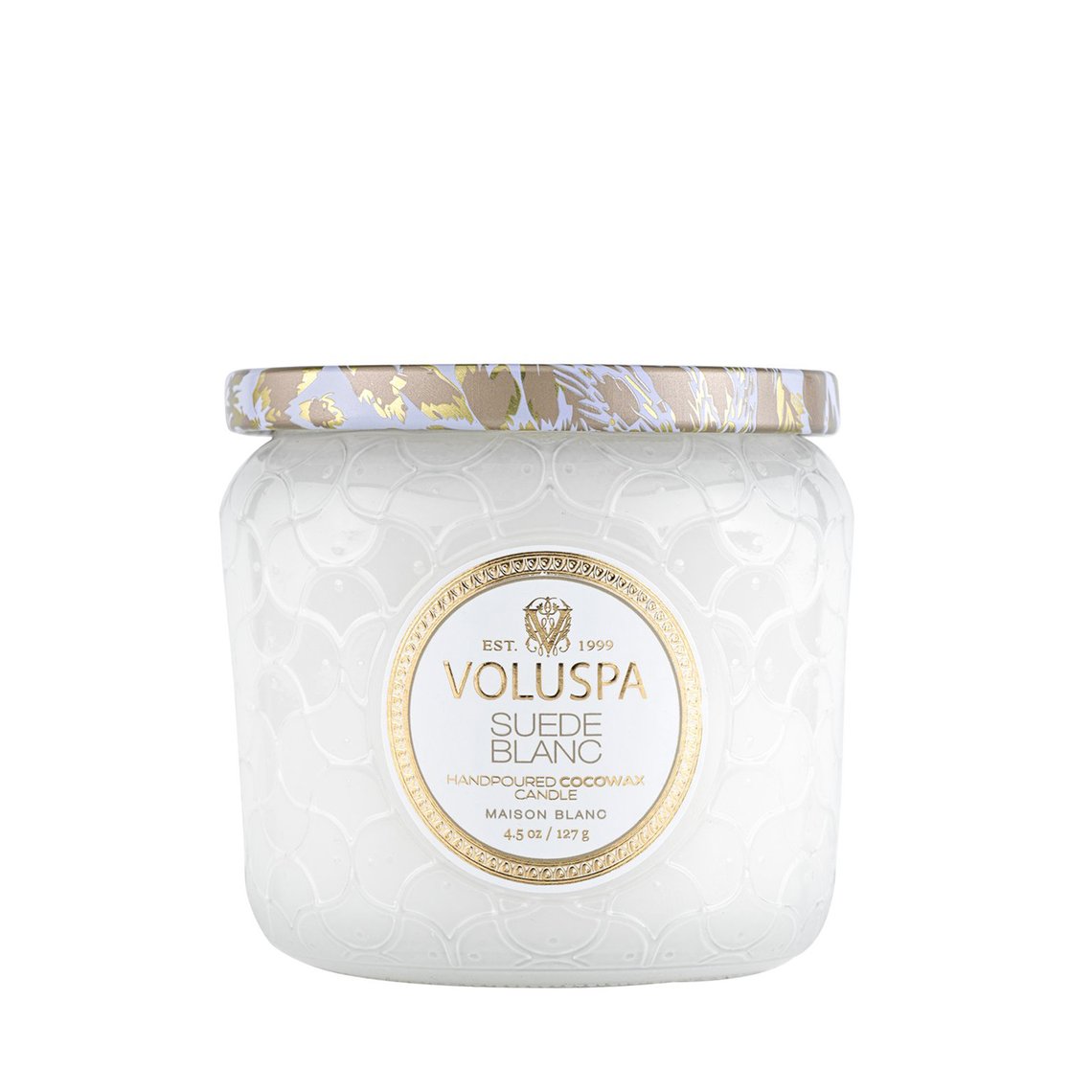 VOLUSPA Suede Blanc Petite Jar 40hr Candle.