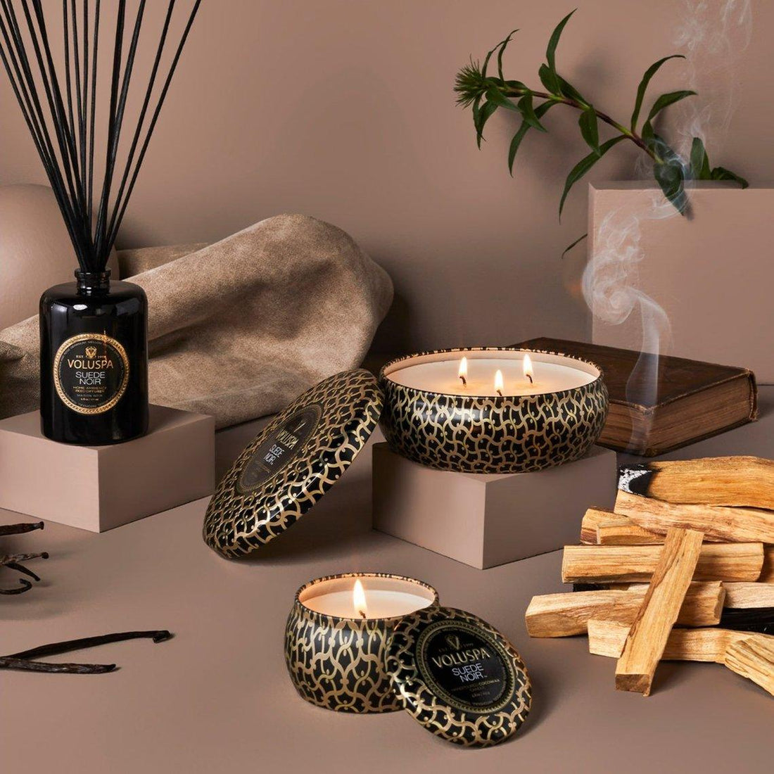 VOLUSPA Suede Noir Decorative Candle, image 3
