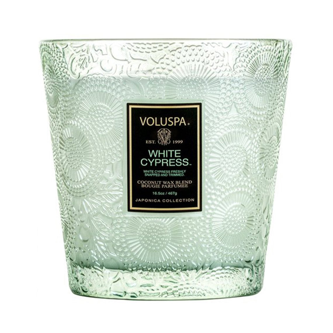 VOLUSPA Spiced White Cypress Boxed 2 Wick Hearth Candle.