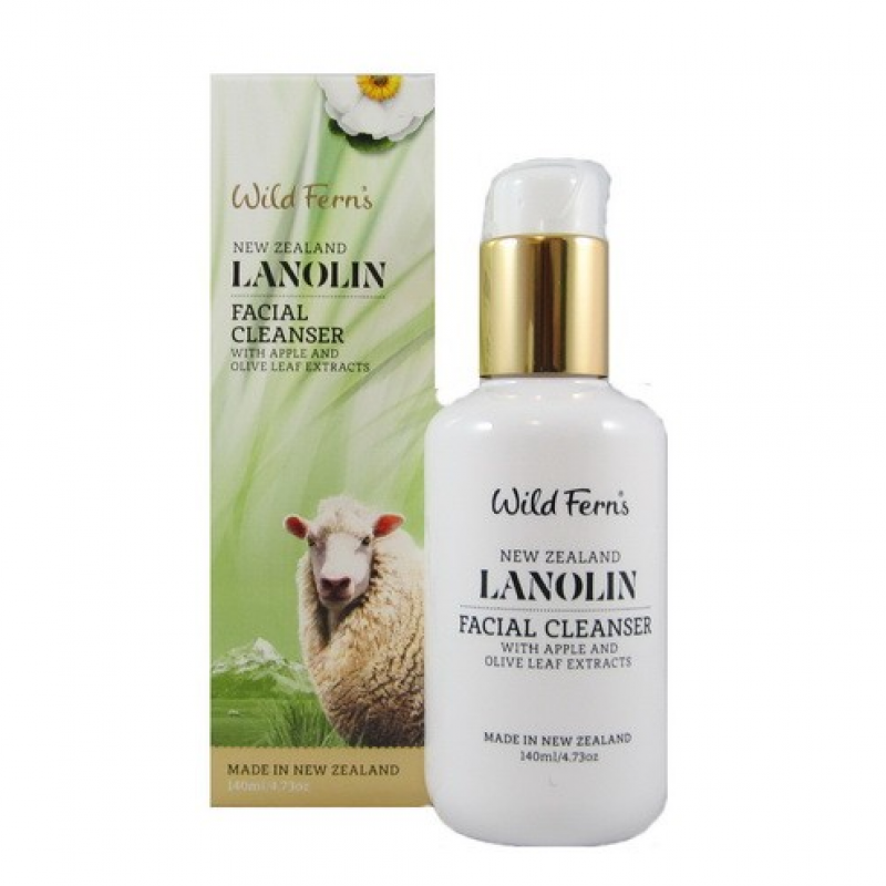 Wild Ferns New Zealand Lanolin Facial Cleanser With Apple and Olive Leaf 140ml