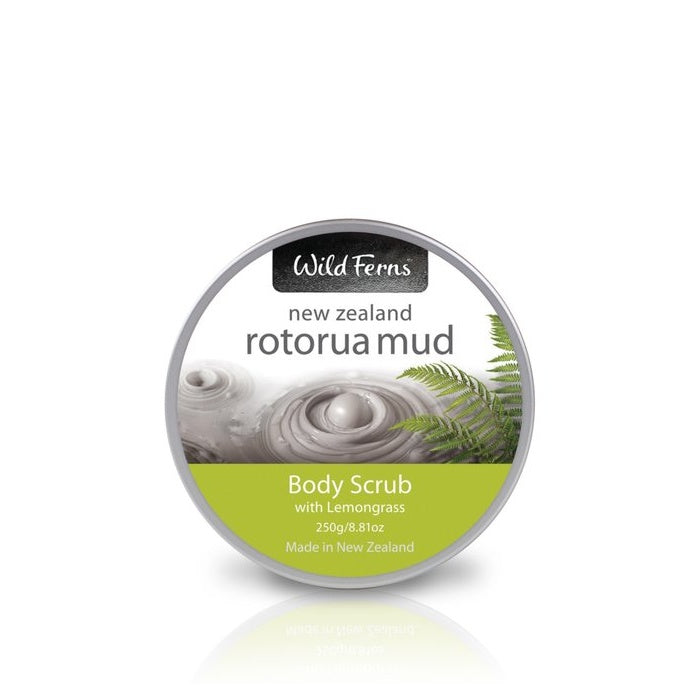 Wild Ferns Rotorua Mud Body Scrub with Lemongrass 250g