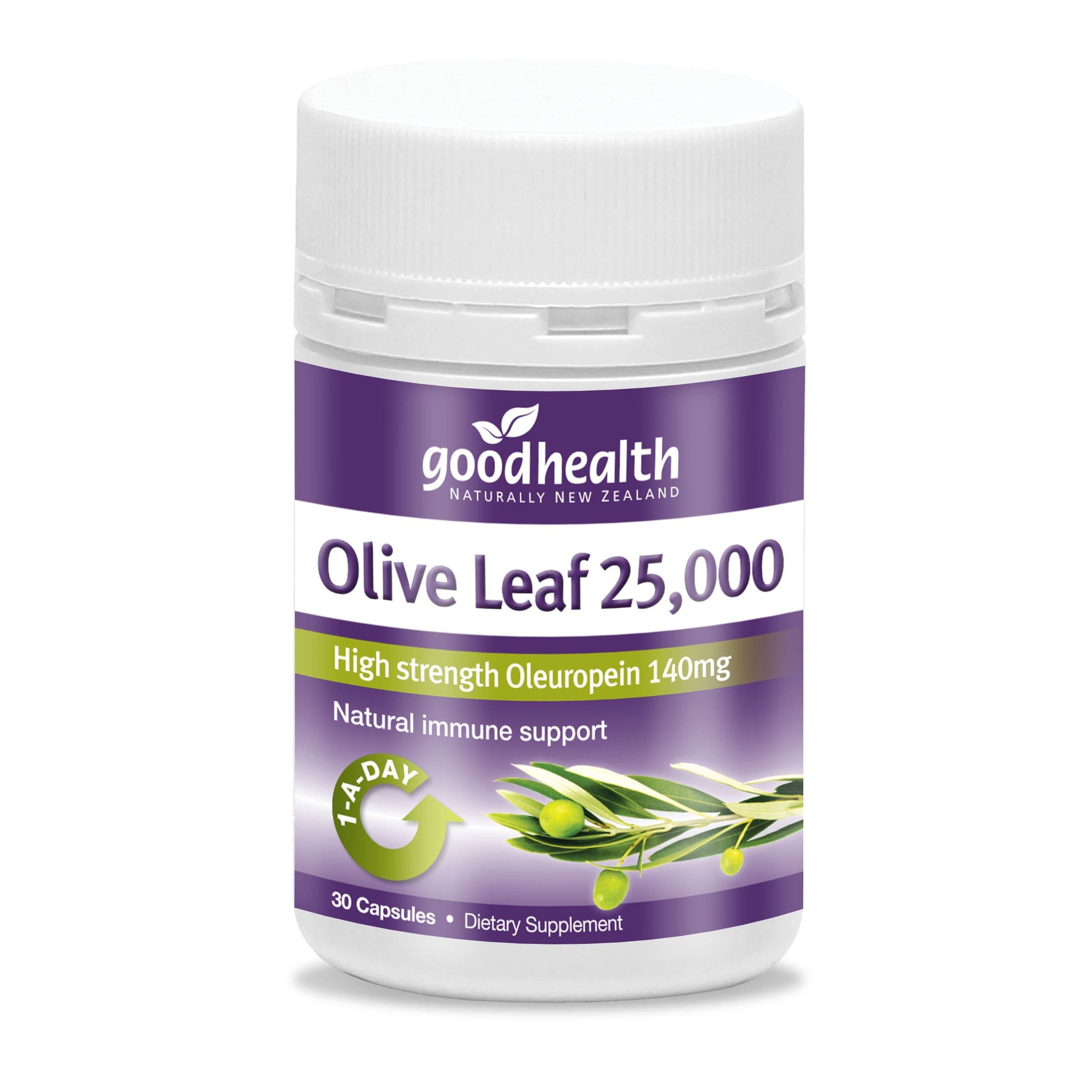 Good Health  Olive Leaf  Strong immune system 25,000 30 Capsules.