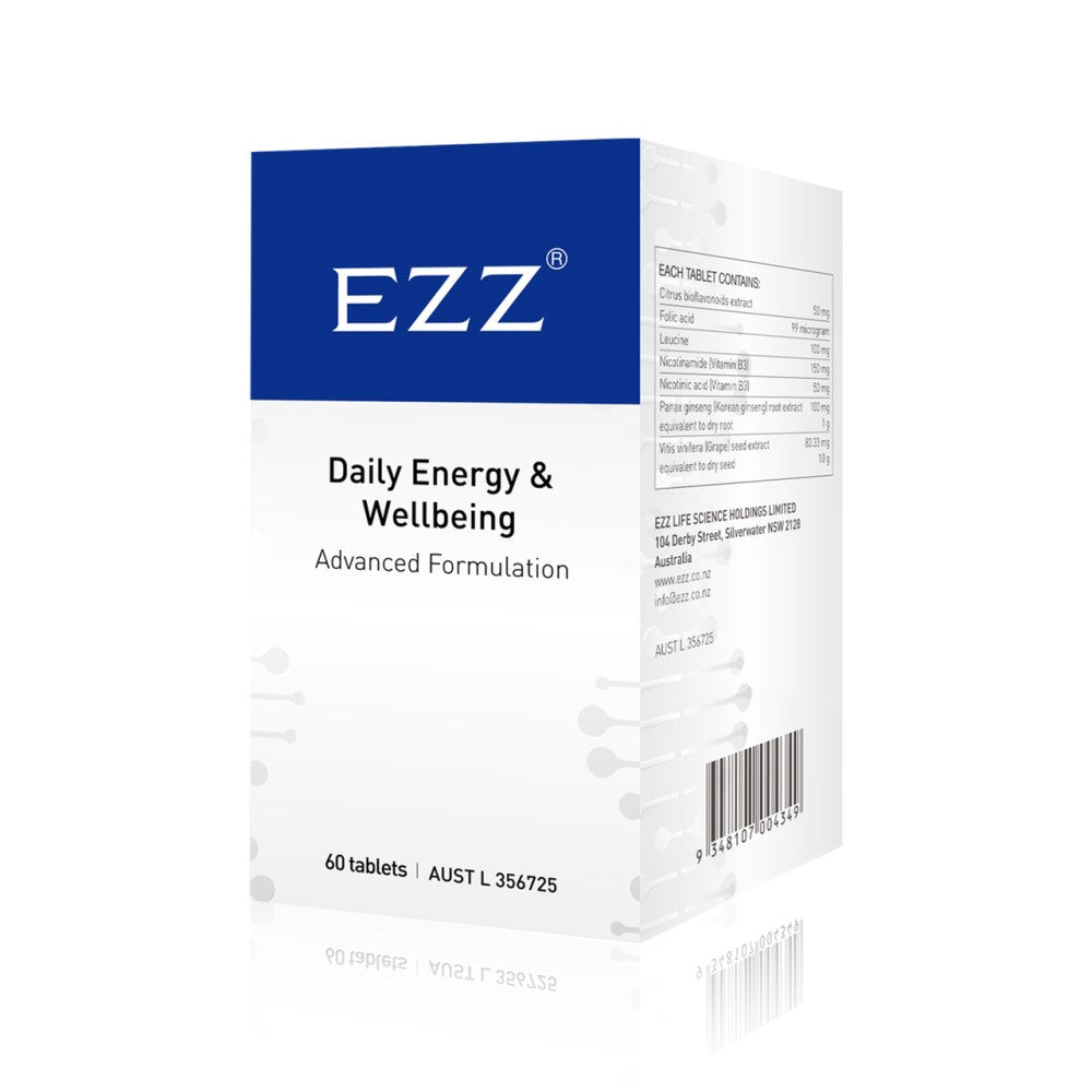 EZZ Daily Energy & Wellbeing Advanced Formulation 60 Tablets.