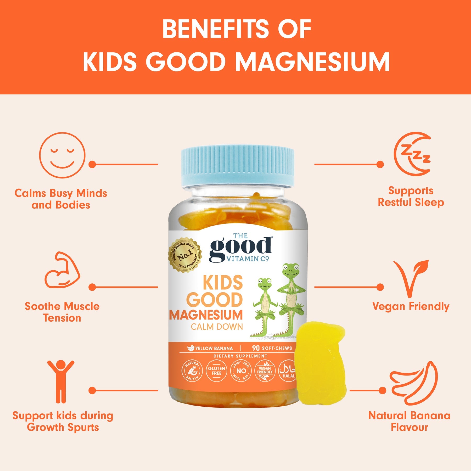 The Good Vitamin CO. Kids Good Magnesium Calm Down 90 Soft-Chews.