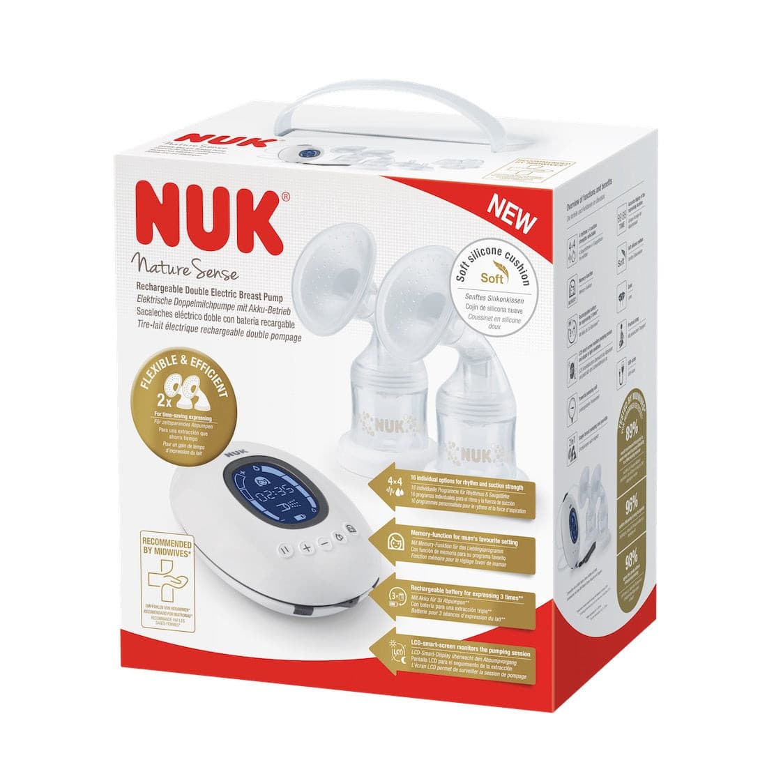 NUK Nature Sense Double Recharge Electric Breast Pump.