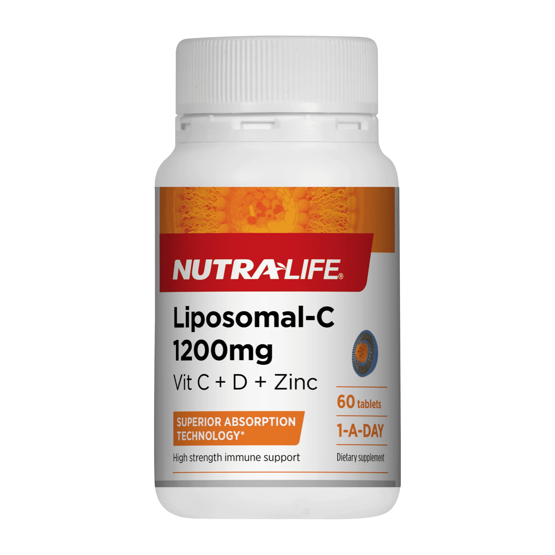 Nutra-Life Liposomal-C 1200mg Vit C + D + Zinc.