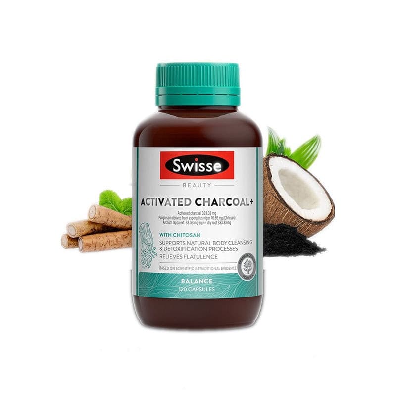 Swisse Beauty Activated Charcoal+ 120 Capsules.