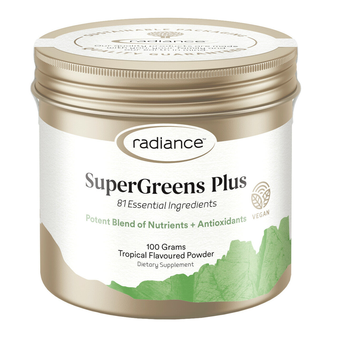 Radiance Super Greens Plus Powder 100mg.