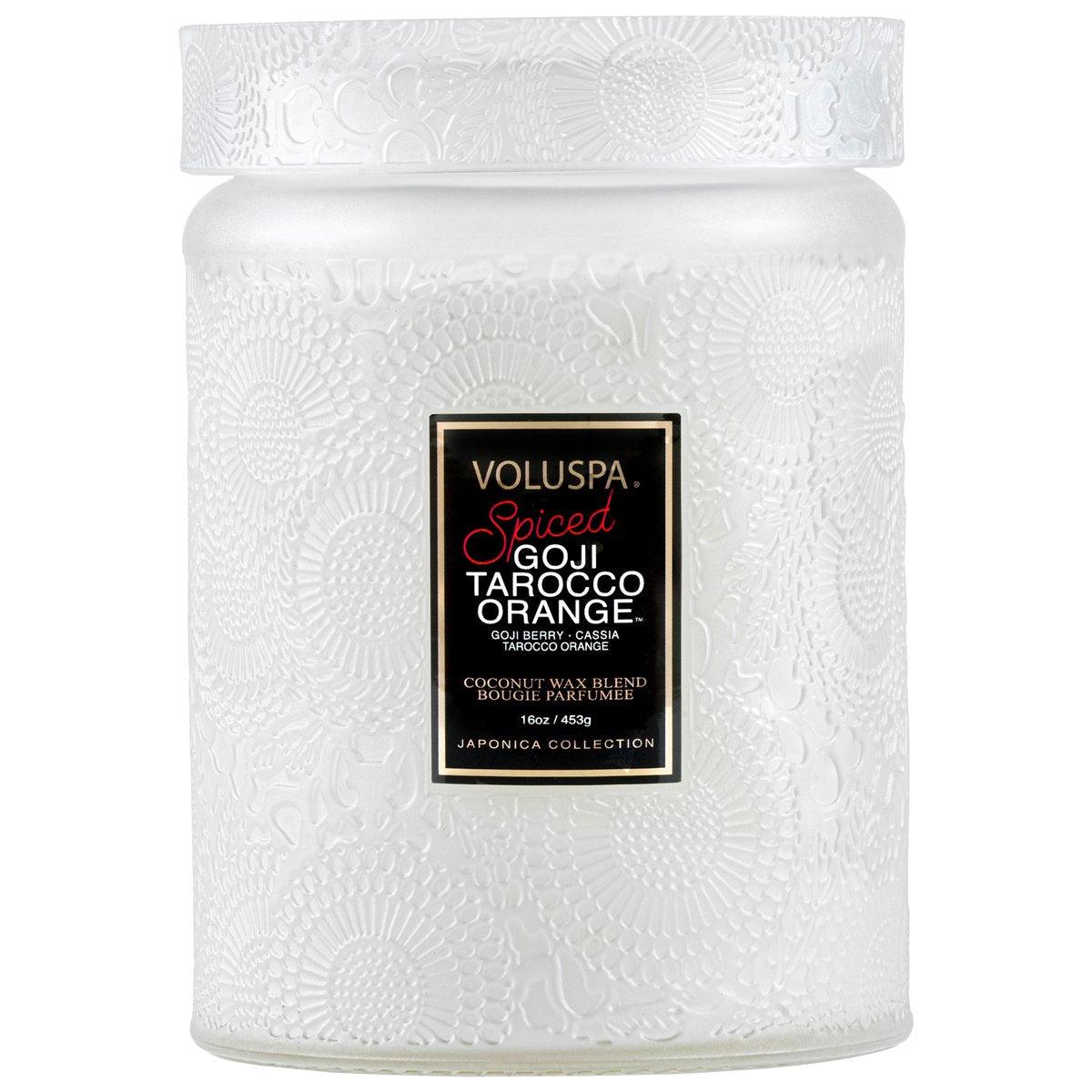 VOLUSPA Spiced Goji Tarocco Orange 100hr Candle + Glass Lid.