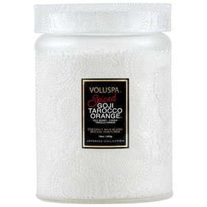VOLUSPA Spiced Goji Tarocco Orange 100hr Candle + Glass Lid.