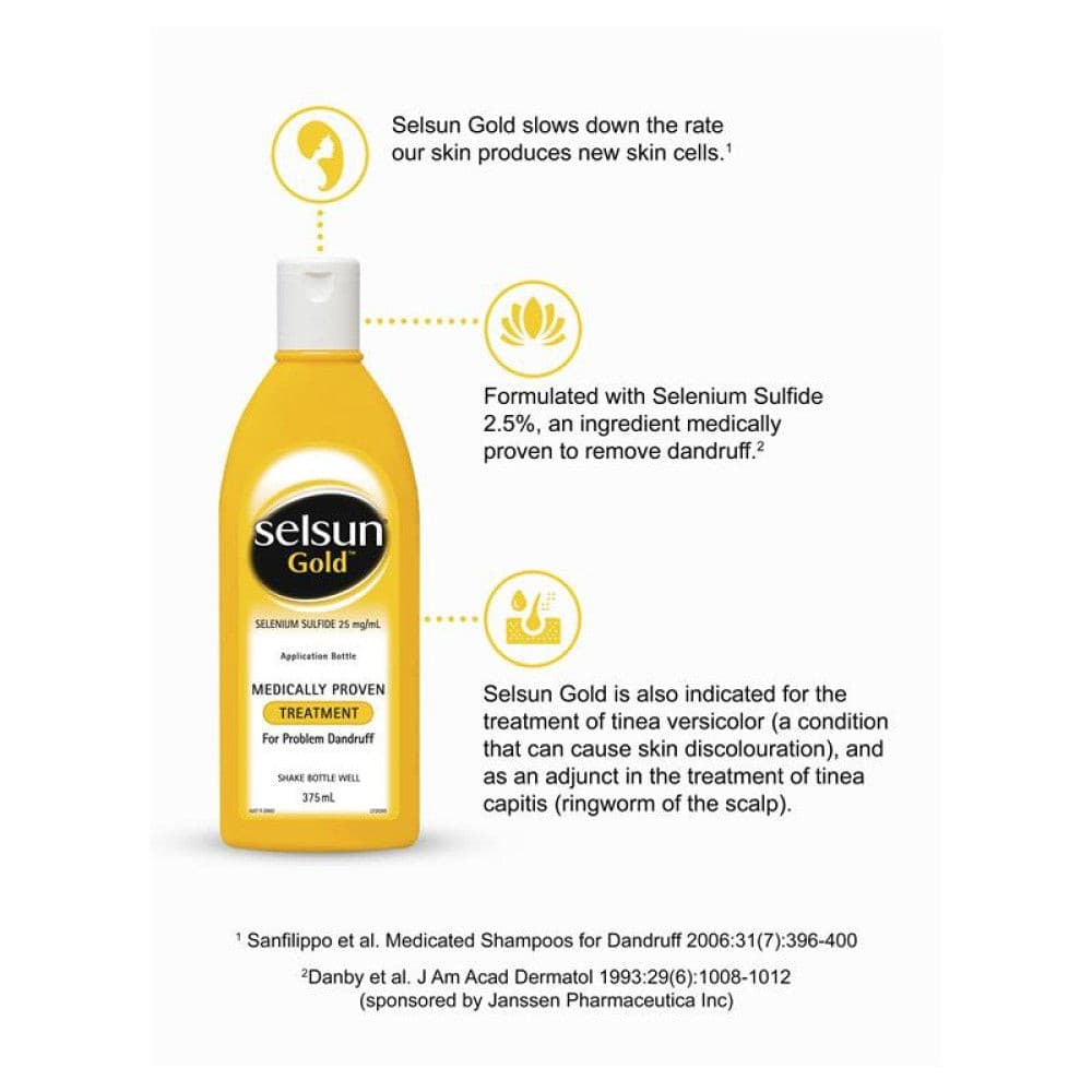 Selsun Gold Dandruff Treatment Shampoo 375ml.